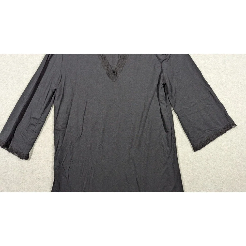 Barefoot Dreams Women Nightgown Small Luxe Milk‎ Jersey Lace Trim Sleep Dress